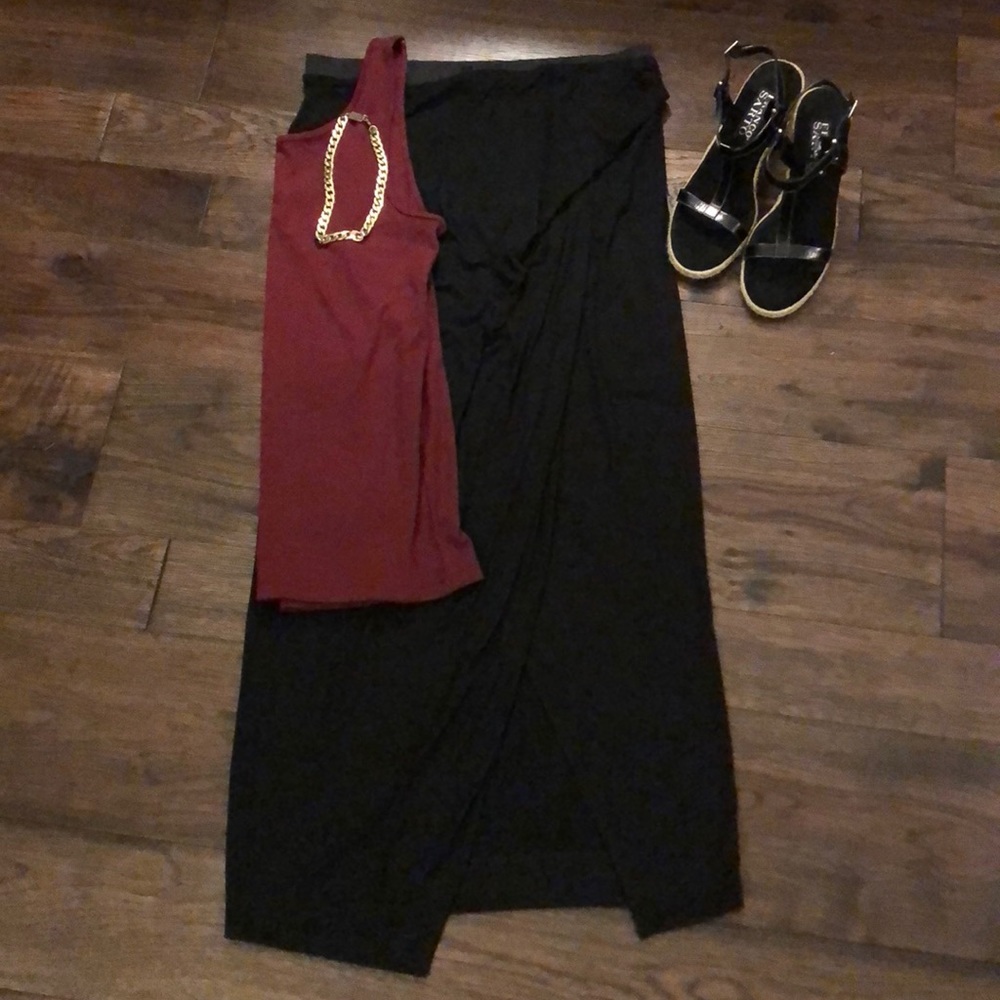 NWT Banana Republic maxi faux wrap skirt